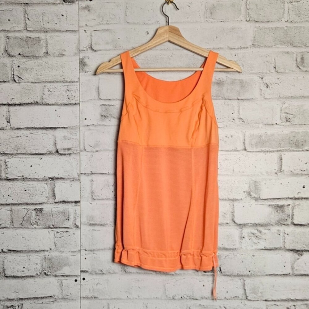 Lululemon Orange Loose Fit Tank Top Size 6 Athletic Yoga Run